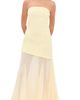 endless rose endless rose Strapless Combined Godet Dress Yellow - 1