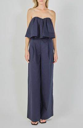Endless Rose Endless Rose Strapless Pintuck Wide Leg Jumpsuit