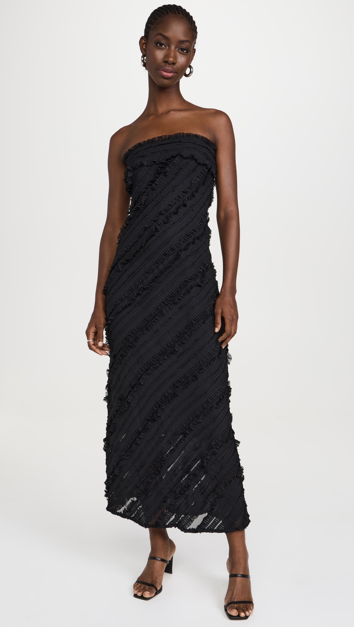 open lace back dress Pleated Tiered Long Dress – Endless Rose main image 0