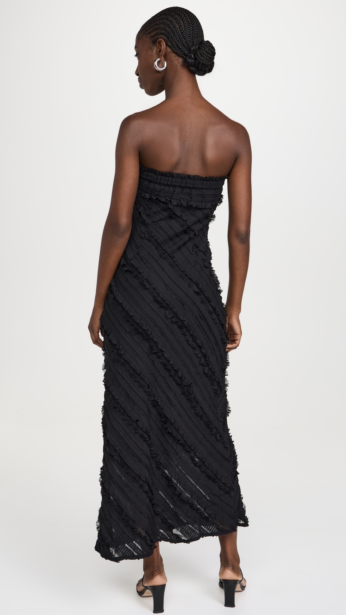 mesh bottom maxi dress Pixie Market Romane Sheer Bottom Dress | Black | Size L
