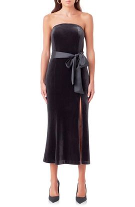 Endless Rose Endless Rose Strapless Velvet Midi Dress