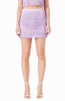 Endless Rose Endless Rose Tiered Fringe Miniskirt