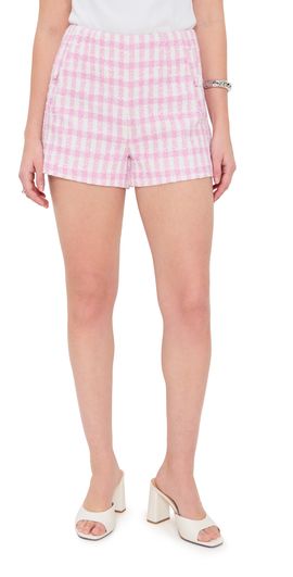 endless rose endless rose Tweed Buttoned Shorts Pink/White