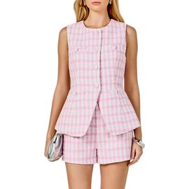 Endless Rose Endless Rose Tweed Peplum Vest
