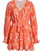 Endless Rose Endless Rose Watercolor Print Pleated Long Sleeve Fit & Flare Dress - 5