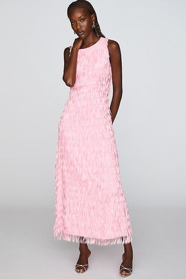 Endless Rose Fringed Column Midi Dress