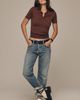 Endless Rose Short-Sleeve Collared Sweater - 3