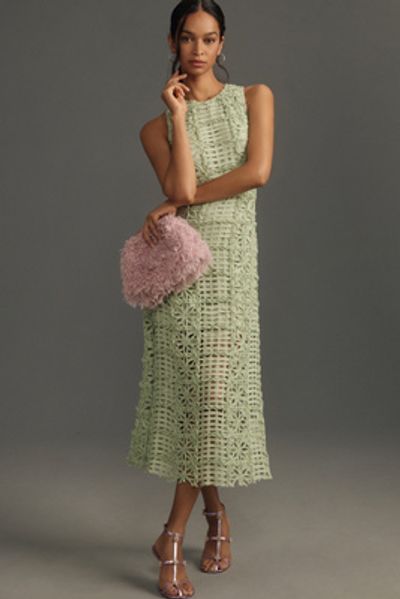 endless rose sleeveless appliqu sheer midi dress Endless Rose Sleeveless Lace Midi Dress