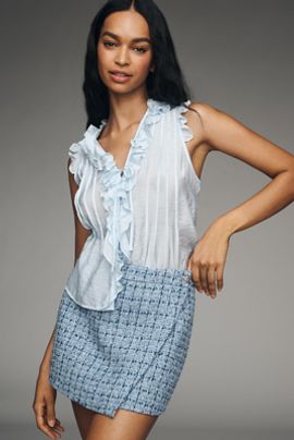 Endless Rose Tweed Wrap Mini Skirt
