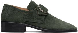 Enfants Riches Déprimés Enfants Riches Déprimés Green Suede Pope Loafers