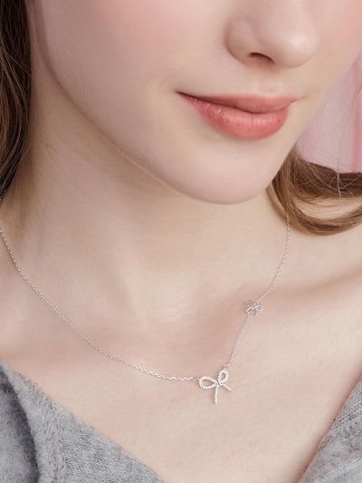 ENGBROX Alicia double ribbon necklace