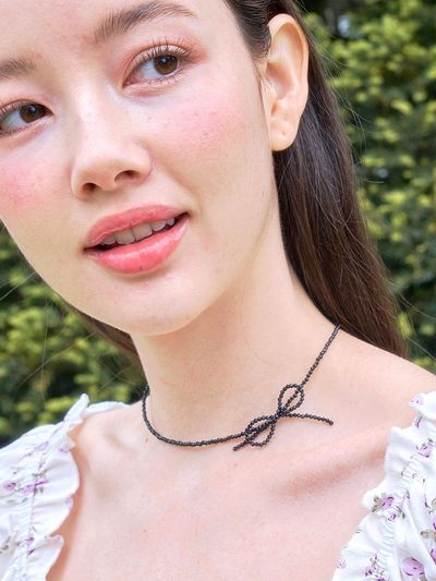 ENGBROX comely ribbon beads necklace