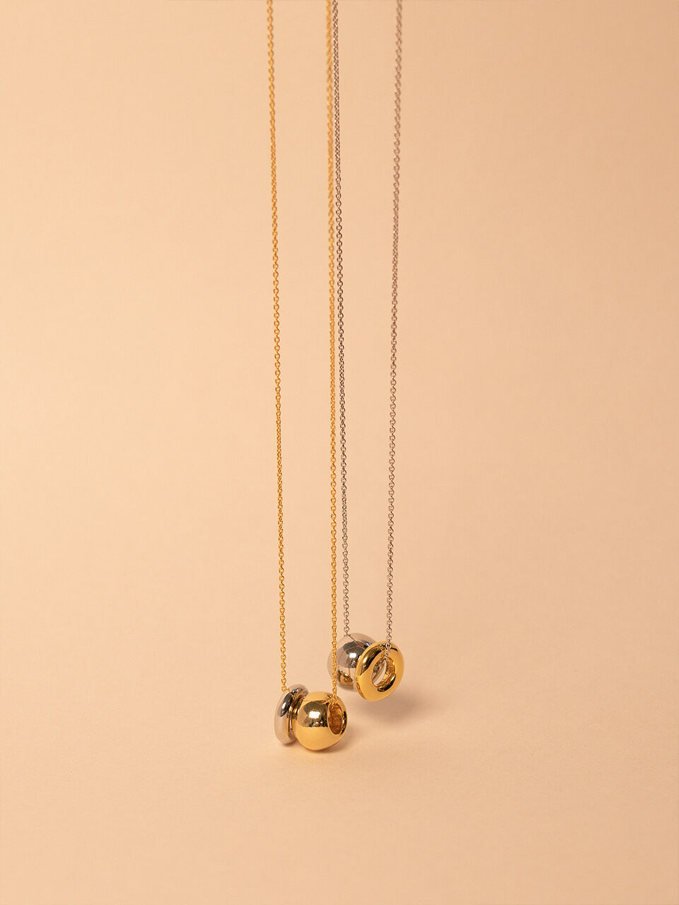 ENGBROX Deux Ring Necklace - Silver / Gold