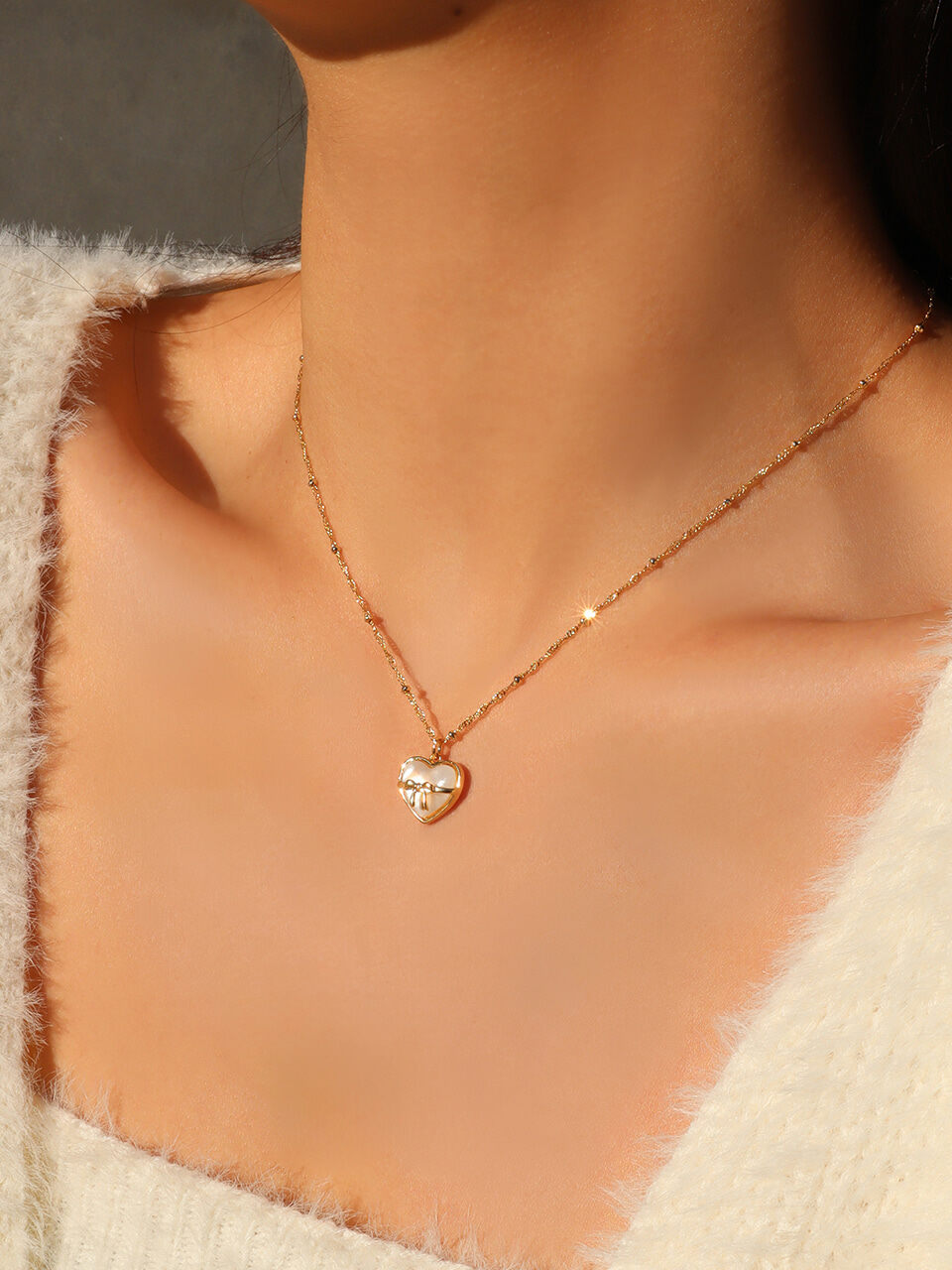 ENGBROX Holiday Heart Necklace - Silver / Gold