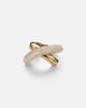 Engelbert Engelbert Cross Loop Big 18kt gold ring with diamonds - 1