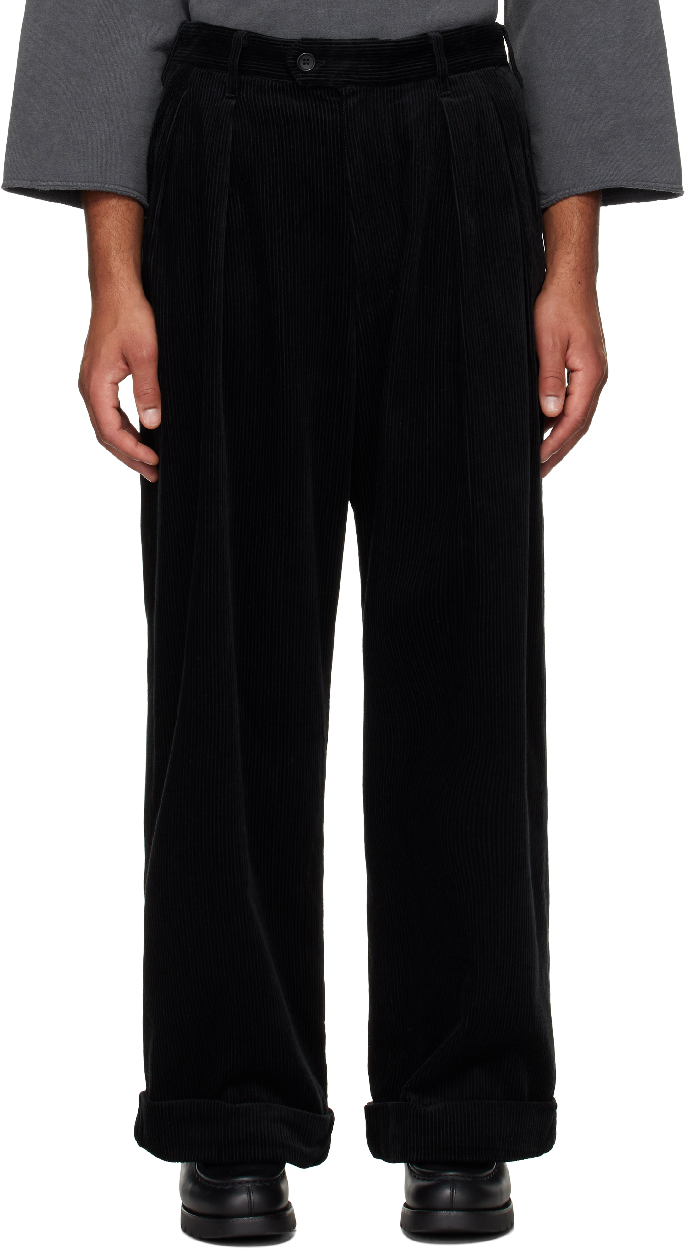 Engineered Garments - Black 8W Corduroy Oxford Trousers