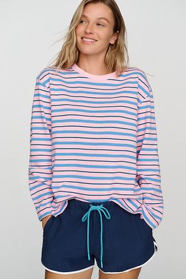 English Factory 100% Cotton Striped Crewneck Tee