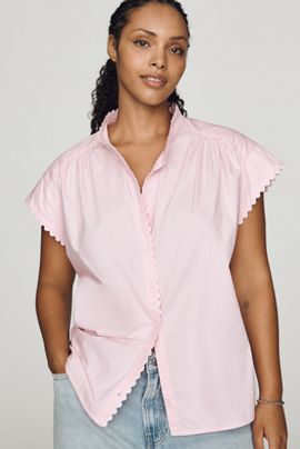 English Factory Cap Sleeve Buttondown Shirt