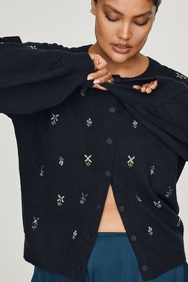 English Factory Embroidered Cardigan