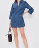 English Factory English Factory A-Line Kaftan Collar Mini Dress Navy/Blue - 5