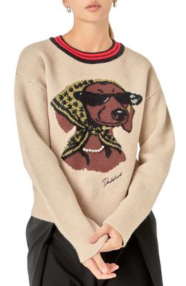 English Factory English Factory Beaded Dachshund Sweater