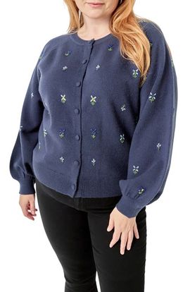 English Factory English Factory Beaded Floral Cardigan
