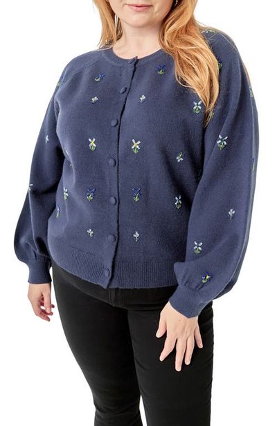 English Factory English Factory Beaded Floral Cardigan