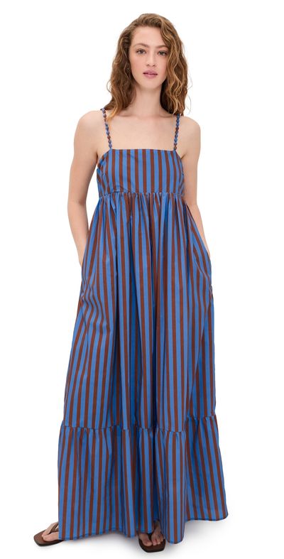 English Factory English Factory Big Stripe Maxi Dress BLUE/BROWN STRIPE