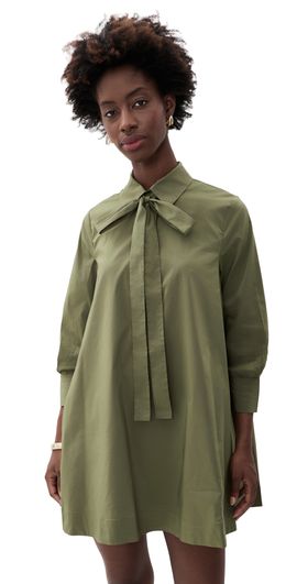 English Factory English Factory Bow Shirt Dress Olive