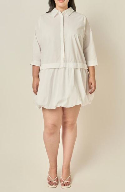 English Factory English Factory Bubble Hem Cotton Shirtdress