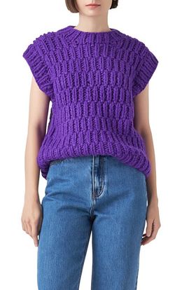 English Factory English Factory Chunky Cap Sleeve Sweater
