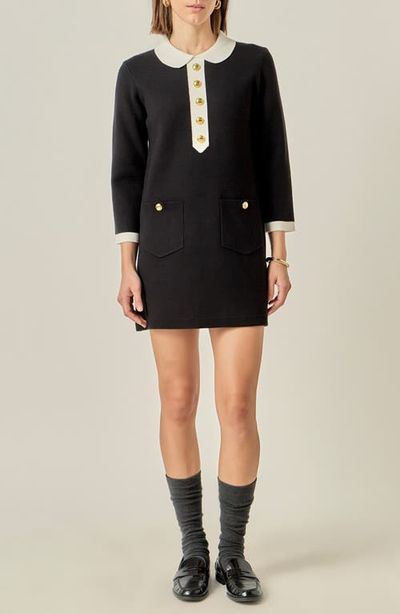 English Factory English Factory Collar Detail Knit Minidress