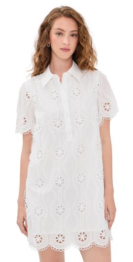 English Factory English Factory Collared Shirt Mini Dress White