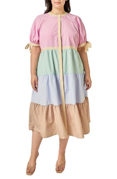 English Factory English Factory Colorblock Stripe Midi Dress