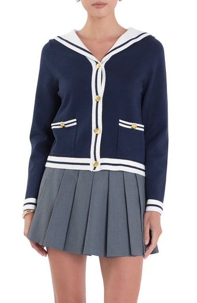 English Factory English Factory Contrast Collar Sailor Cardigan