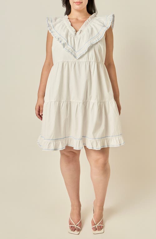English Factory English Factory Contrast Embroidered Ruffled Minidress