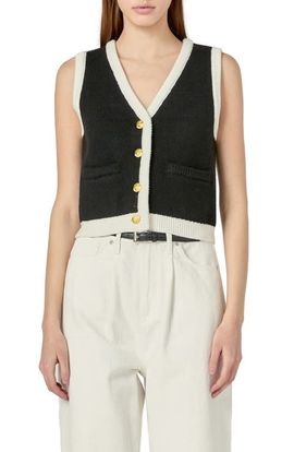 English Factory English Factory Contrast Trim Crop Vest