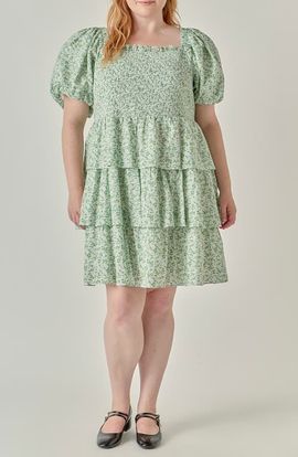 English Factory English Factory Crinkled Floral Smocked Dress