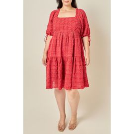 English Factory English Factory Crinkled Gingham Flounce Dress
