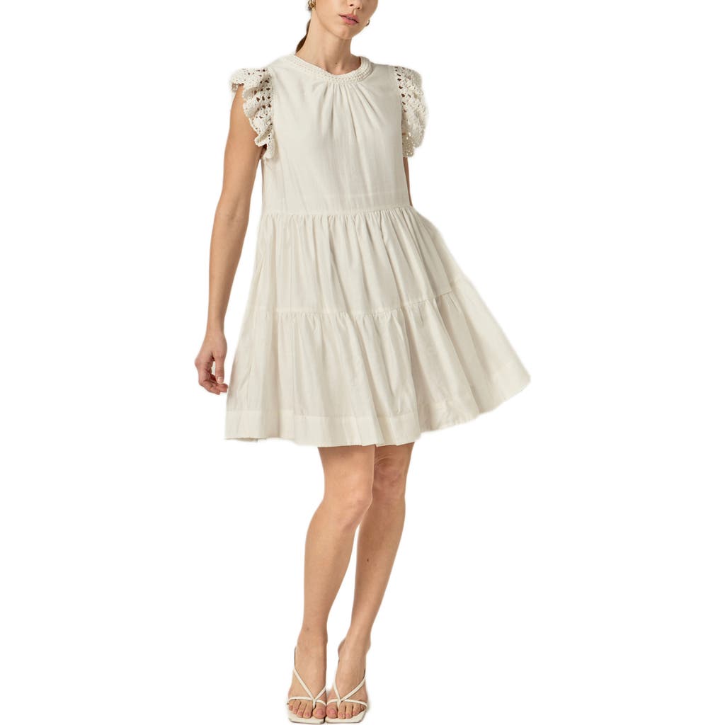 English Factory English Factory Crochet Detail Tiered Dress