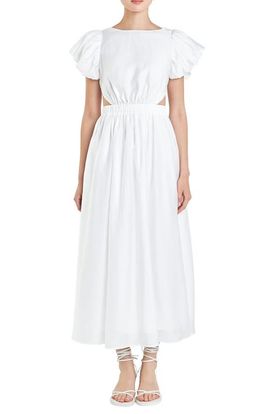English Factory English Factory Cutout Puff Sleeve Maxi Sundress