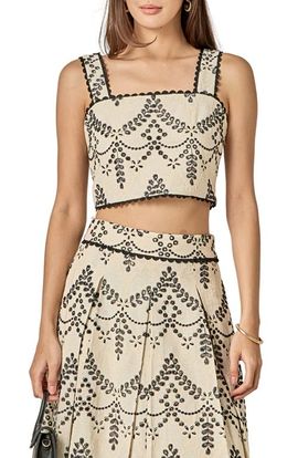 English Factory English Factory Embroidered Eyelet Crop Tank