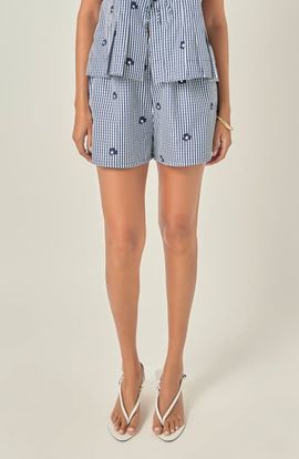 English Factory English Factory Embroidered Gingham Shorts