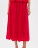 English Factory English Factory Embroidered High Waist Midi Skirt Red - 2