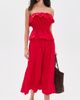 English Factory English Factory Embroidered High Waist Midi Skirt Red - 5
