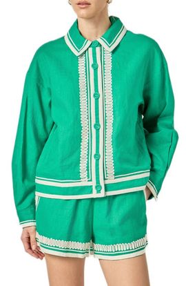 English Factory English Factory Embroidered Linen & Cotton Jacket