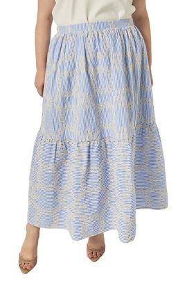 English Factory English Factory Embroidered Stripe Midi Skirt