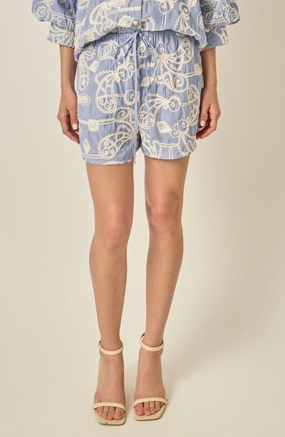 English Factory English Factory Embroidered Striped Shorts