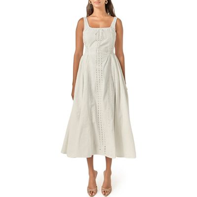 English Factory English Factory Embroidered Tie Detail Sleeveless Cotton Maxi Dress