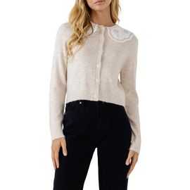 English Factory English Factory Eyelet Collar Cardigan